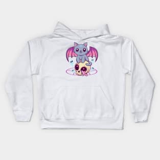 Skull Cat Kawaii Kids Hoodie